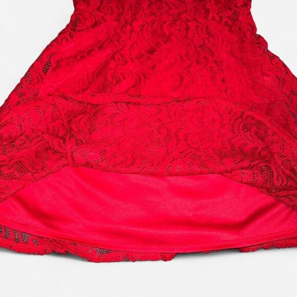 Red Lace A-Line / Skater Dress (Size 10 Petite) - Perfect Valentine’s Day Dress! - Picture 7 of 10
